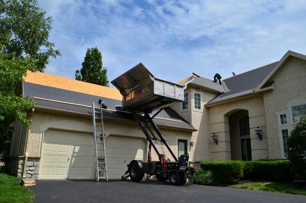 Ice-water shield and underlayment being installed