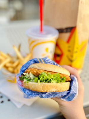 Spicy chicken sandwich combo and Natural-Cut French Fries