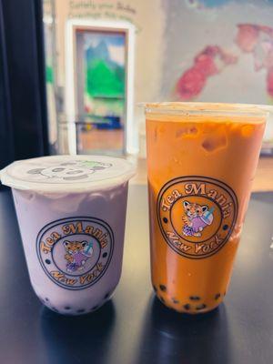 Thai Milk Tea and Taro Milk Tea