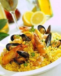 Paella Valenciana & house Sangria! Doesn't get any better than this !