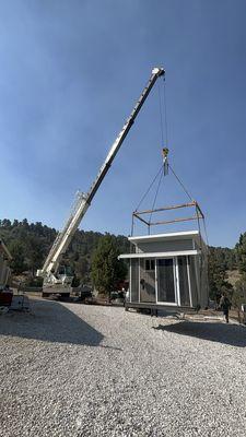 Moving our tiny house from one location to another on our property.