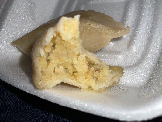 Inside potato pierogi