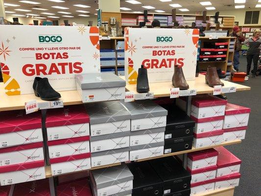 Buy one get one free select boots