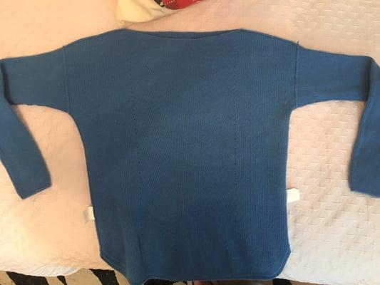 Cashmere sweater came back shrunk and oddly shaped (arms stretched, length shorter)