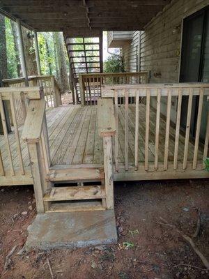 Rebuild deck under porch