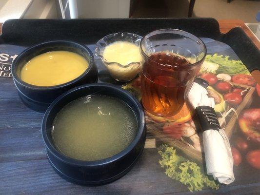 Dinner - Chicken broth, cream of chicken, vanilla pudding, apple juice