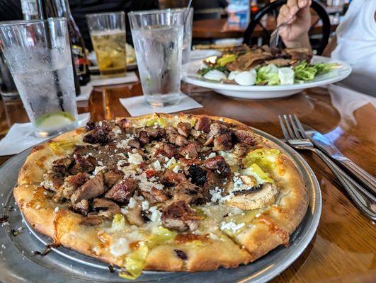 The Greek pizza - this was the smallest size, and it was quite filling for a hungry fella.