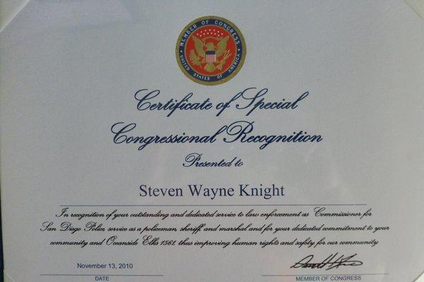 Thank you FROM the U.S. Congress after 40 years law enforcement service.