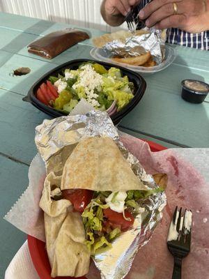 Gyro and Greek salad.