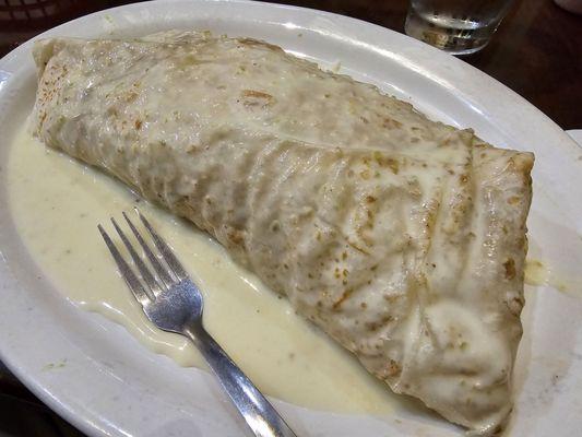 The massive San Marcos Burrito, with shrimp. So big, my wife and I could have split it as a meal for two!