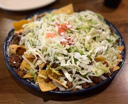 Nachos Supremos with ground beef