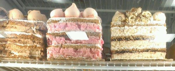 Russian layer cakes in the  locker,  fantastic with the crunchy meringue topping... great looks, great taste.