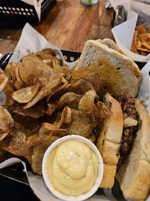 Patty Melt and Chips