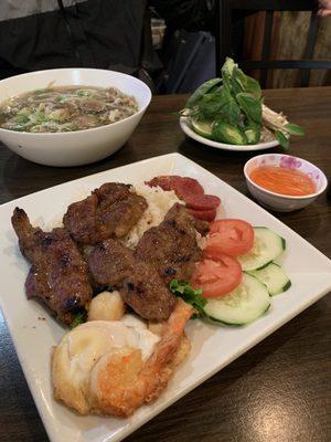 Combination Beef Pho, Combo over Rice Plate