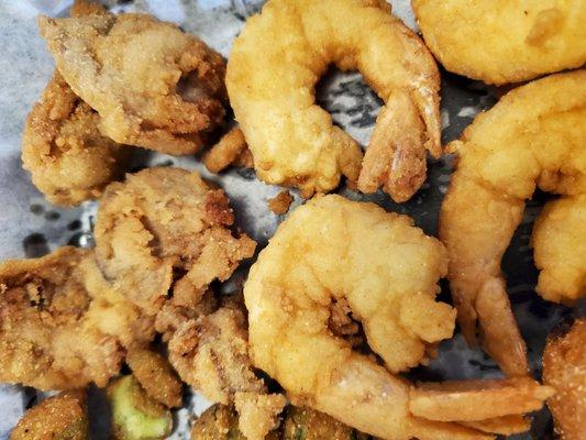 Fried Shrimp, Oysters and Okra