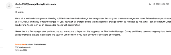 Email where they admit fault AND admit this happened to multiple people.