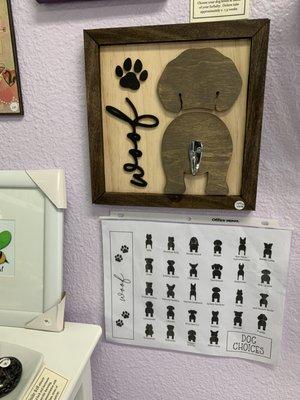 This is the cutest. You can custom order one to hang your leashes or coat or bag.