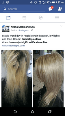 Good experience (second time in salon) with color to roots and lowlights.