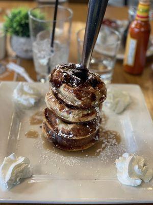 Cinnamon roll waffles