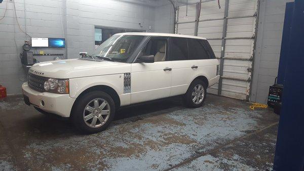 Land Rover in for repair