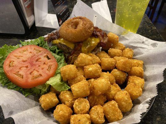 Longhorn Burger & Tater Tots