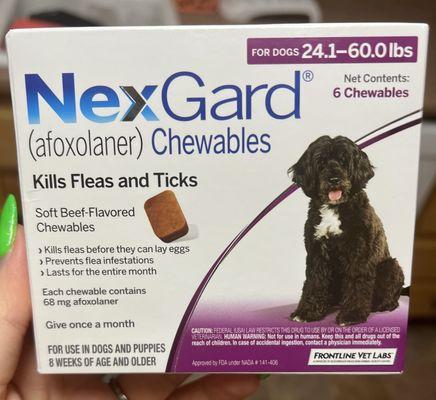 Nexgard Chewables for Midnight, no fleas!!