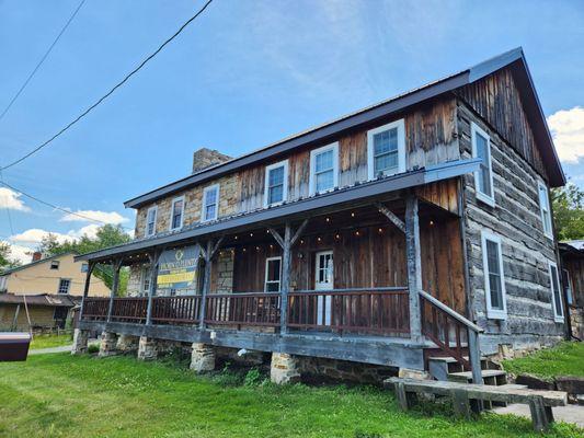 The front of the building overlooking the street.