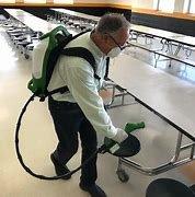 Disinfecting school cafeteria