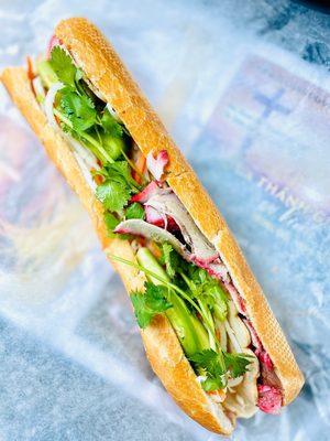 Cold deli on baguette (banh mi thit nguoi )