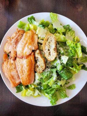 Salmon Caesar salad