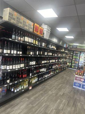 Huge selection of different types of wine from all over the world.