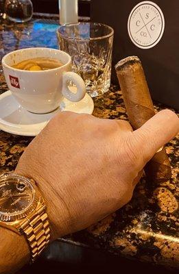 Nothing like a good coffee and cigar.