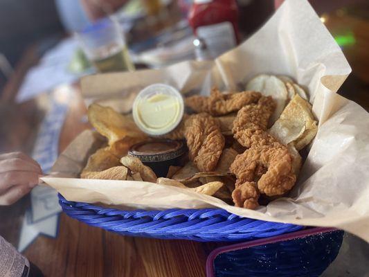 Kid's Chicken Tenders, so many Whale Fries!