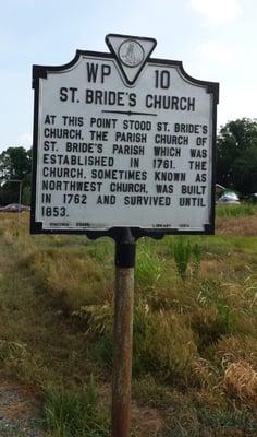 St. Bride's Church Historical Marker