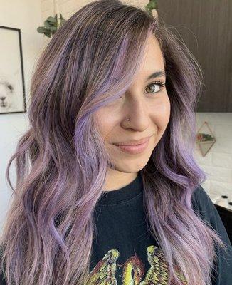 Purple hair me! Done by Claudia also!