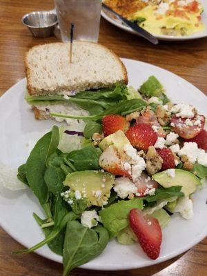 Chicken Salad Sandwich, Berry Salad