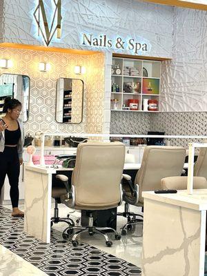 Nail area snd spa in back