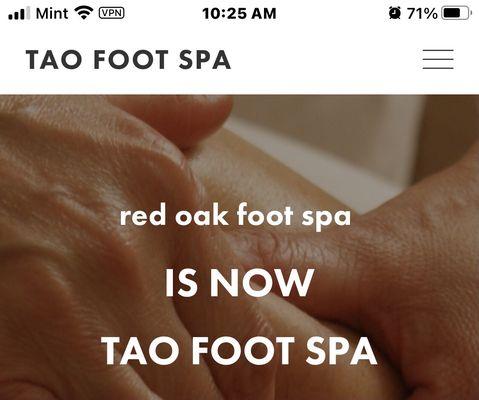 Tao Foot Spa website