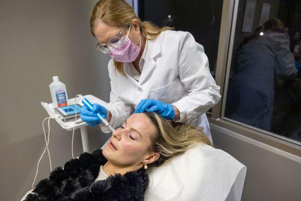 Microneedling demo with AnteAGE at the Grand Opening Event!