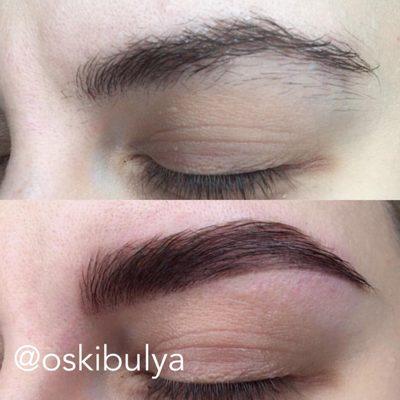 Keratin eyebrow lift and shaping