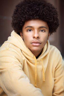 Actor headshot photographed outdoors in Brookly, NY by Hancock Headshots