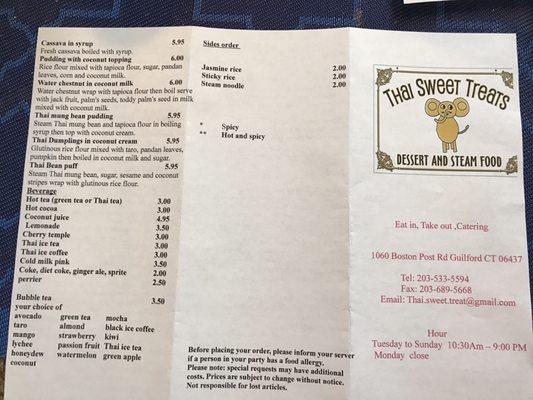 Menu Side 2