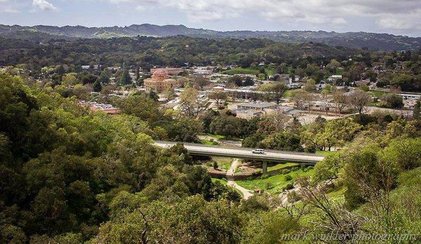 top of stadium park trailhead overlooking atascadero by bike.