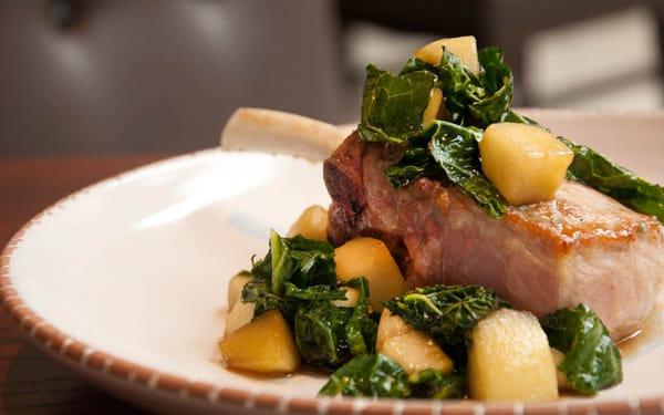 Berkshire Pork Chop, Kale and Apples