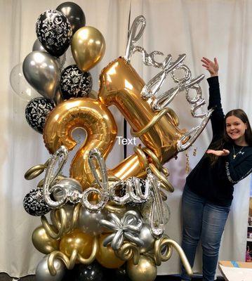 Balloon Creations By Carolyn's newest gigantic balloon delivery.  Larger than life.  We call this the Birthday Surprise.  #balloonsbycarolyn