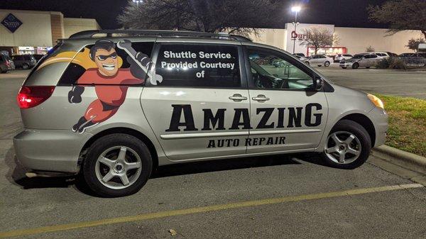 our complimentary shuttle van is happy to give you a ride home or back to work.