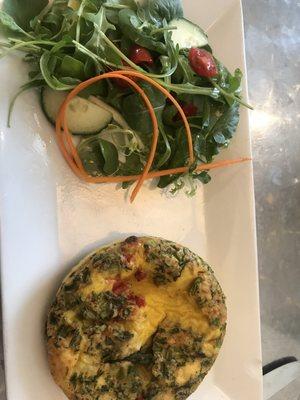 Asparagus, pepper, & tarragon frittata with arugula salad - delish!