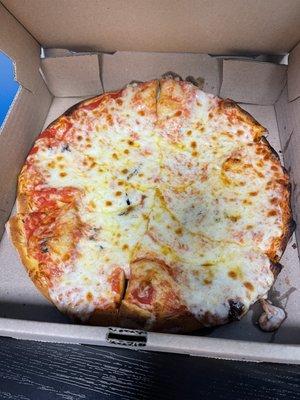 Cheese pizza with extra cheese