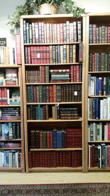 Our lovely collection of leather bound books!