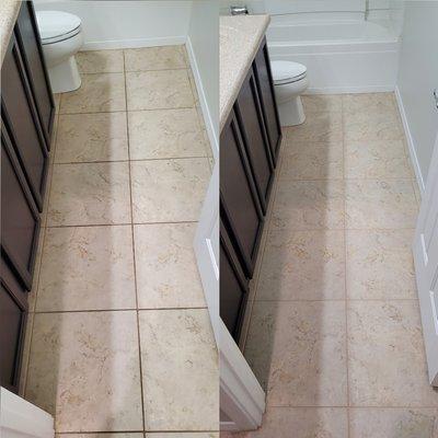 Tile and Grout Before and After